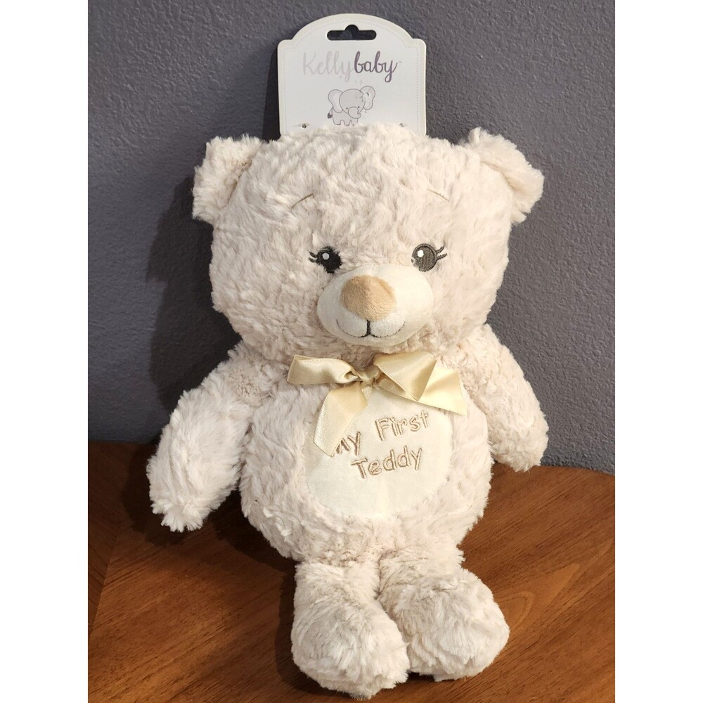 Kelly Baby Bear Rattle My First Teddy Bear Plush Cream Lovey